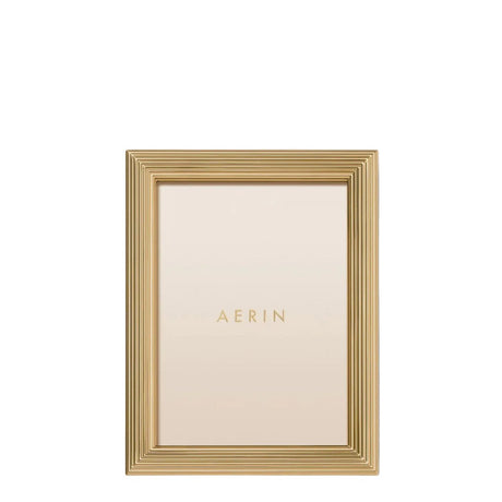 AERIN Alessio 5 x 7 Photo Frame | Reeded Gold-Finish Picture Frame at Fig Linens and Home