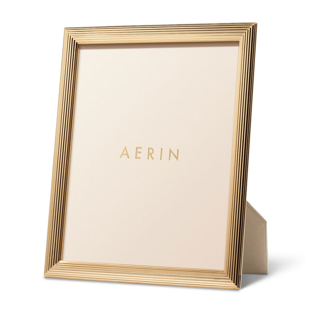 AERIN Alessio 8 x 10 Photo Frame | Reeded Gold-Finish Picture Frame at Fig Linens and Home - View 1
