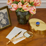 Ava Bamboo Magnifying Glass & Letter Opener in Brass by AERIN at Fig Linens and Home - Lifestyle