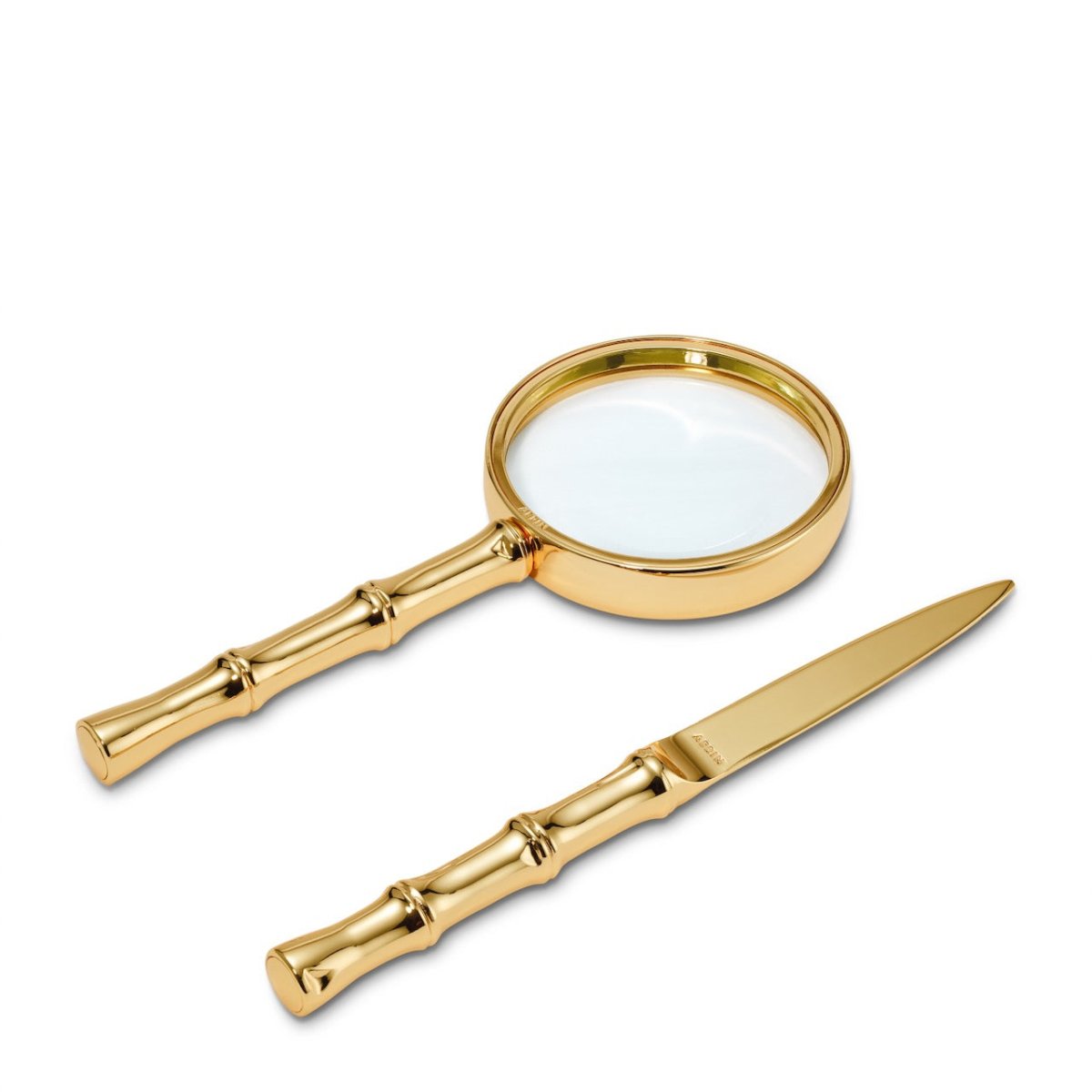 Ava Bamboo Magnifying Glass & Letter Opener in Brass by AERIN at Fig Linens and Home - View 2