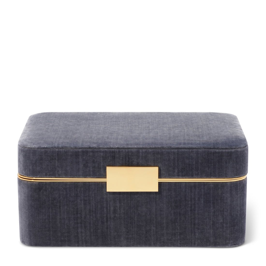 Beauvais Velvet Jewelry Box in Dusk Blue by AERIN at Fig Linens and Home
