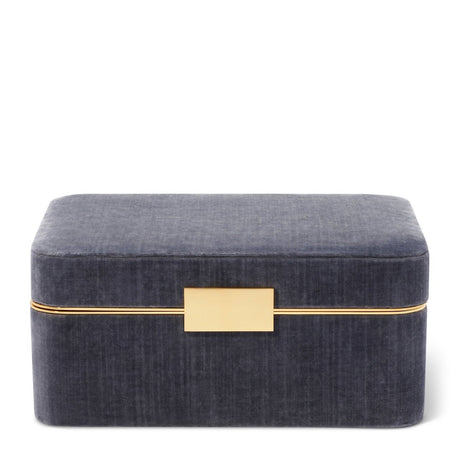 Beauvais Velvet Jewelry Box in Dusk Blue by AERIN at Fig Linens and Home