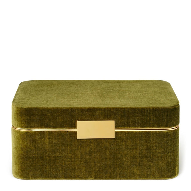 Beauvais Velvet Jewelry Box in Moss by AERIN at Fig Linens and Home