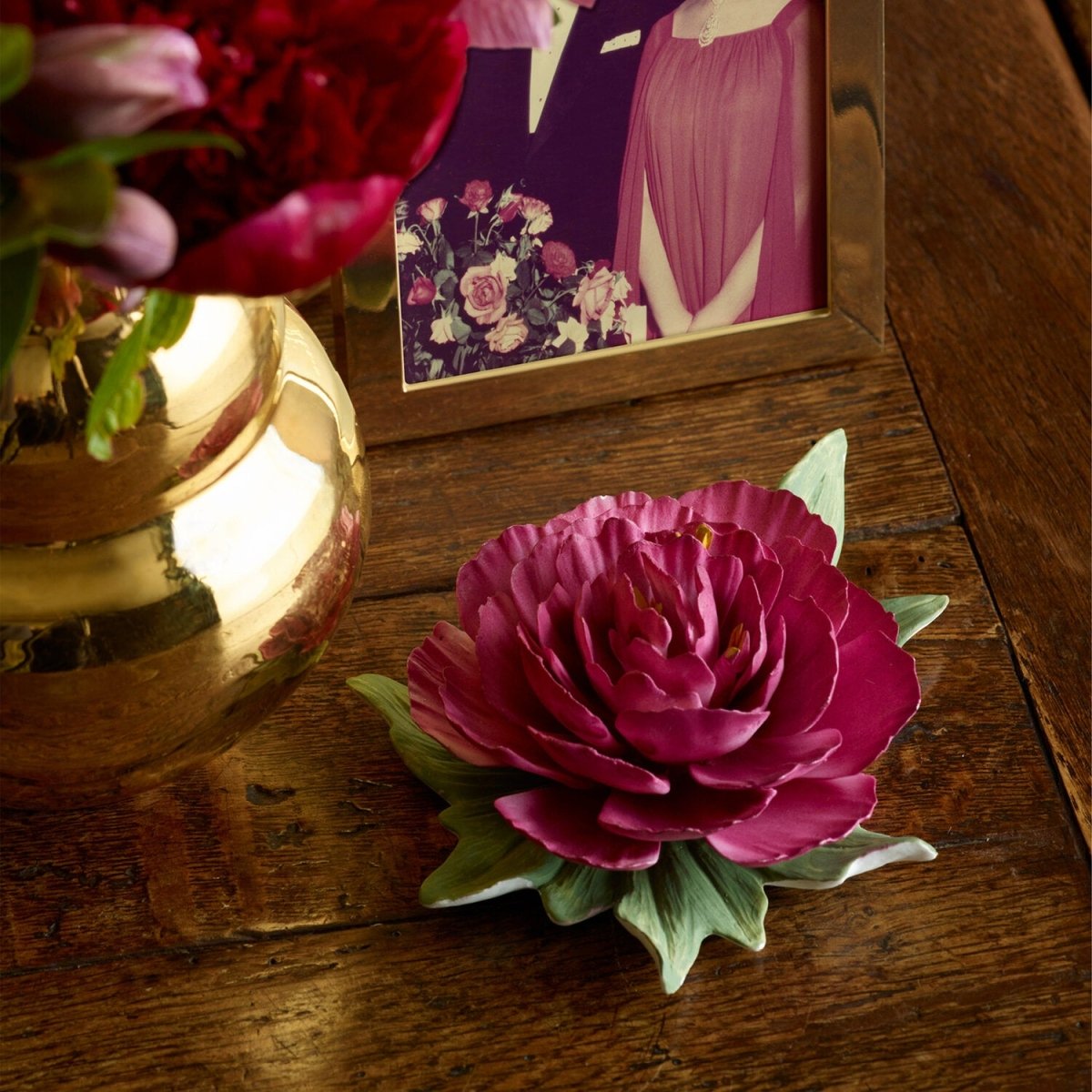 Bloom Porcelain Flower in Berry by AERIN at Fig Linens and Home - Lifestyle 1