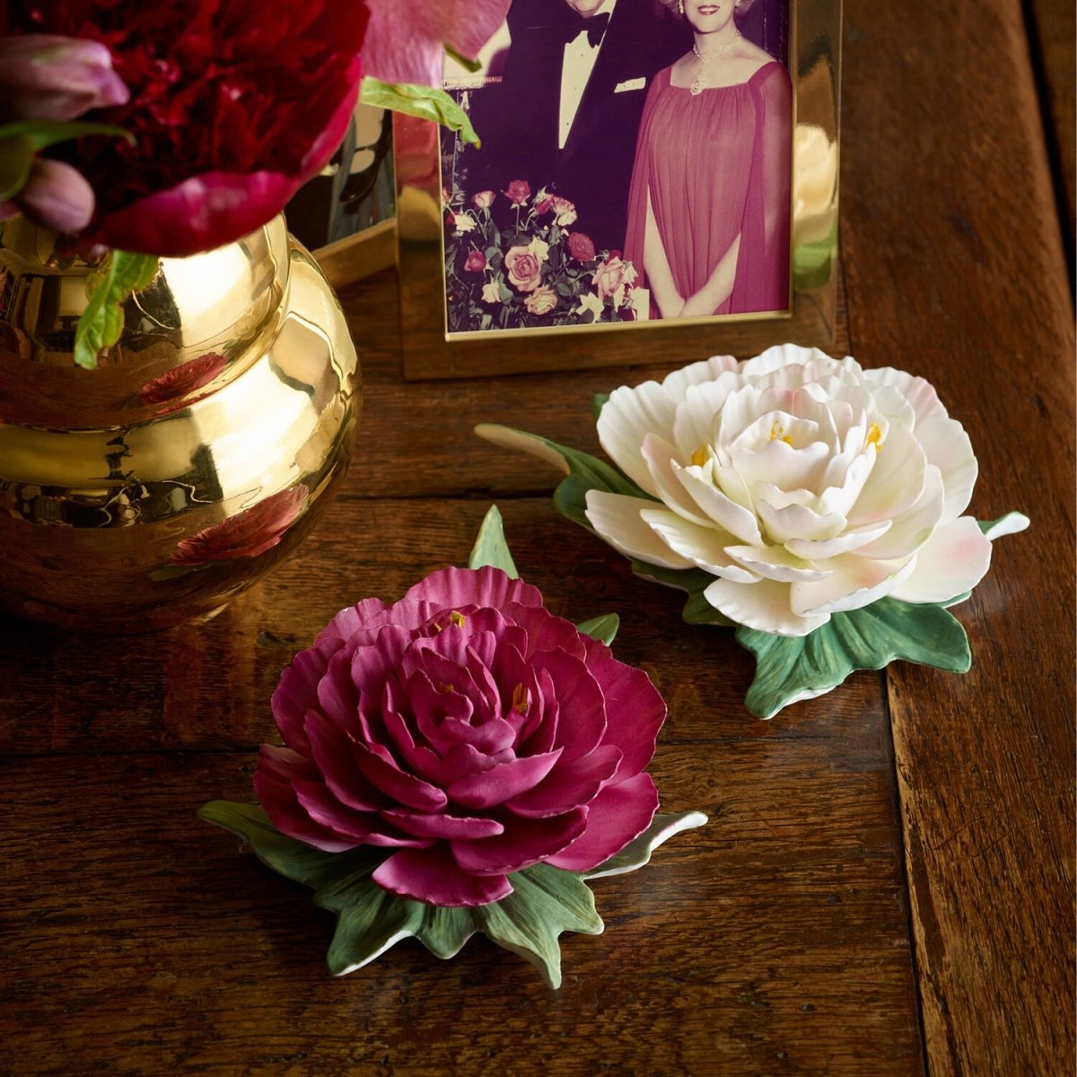 Bloom Porcelain Flower in Berry by AERIN at Fig Linens and Home - Lifestyle 2