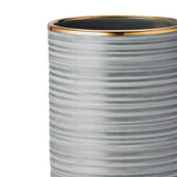 Calinda Tall Vase in Shadow by AERIN - Italian Ceramic with Gold Painted Rim