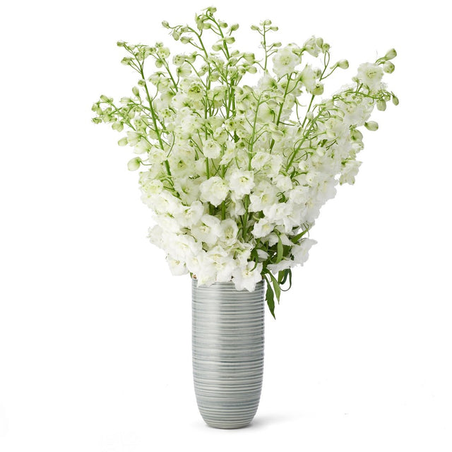 Calinda Tall Vase in Shadow by AERIN shown with Long-Stem Flowers