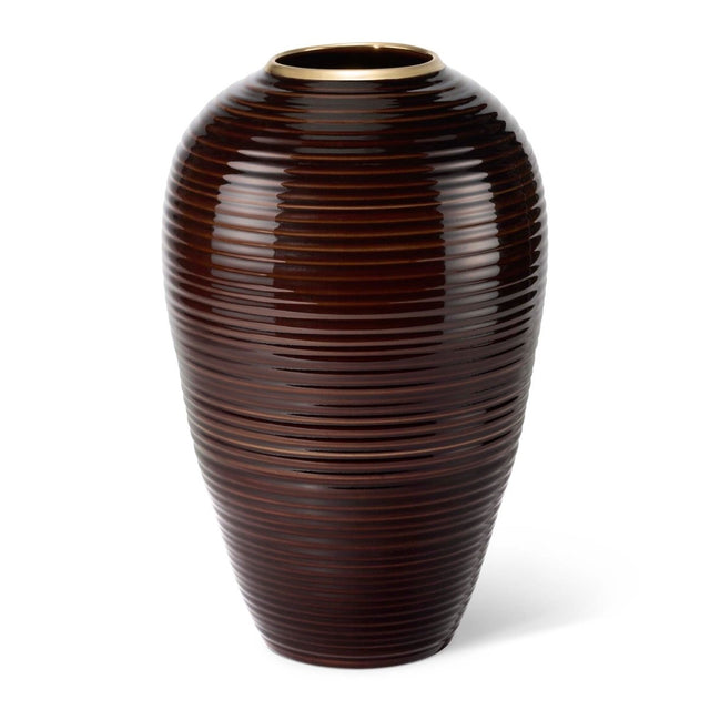 Calinda Tapered Vase in Chocolate by AERIN at Fig Linens and Home