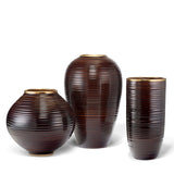 Calinda Chocolate Ceramic featuring Calinda Chocolate Tapered Vase by AERIN at Fig Linens and Home
