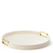 Carina Shagreen Small Round Tray in Cream by AERIN at Fig Linens and Home