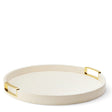 Carina Shagreen Small Round Tray in Cream by AERIN at Fig Linens and Home