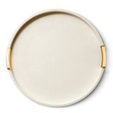 Carina Shagreen Small Round Tray in Cream by AERIN at Fig Linens and Home 2