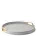 Carina Shagreen Small Round Tray in Dove by AERIN - Fig Linens and Home 1