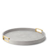 Carina Shagreen Small Round Tray in Dove by AERIN - Fig Linens and Home 1