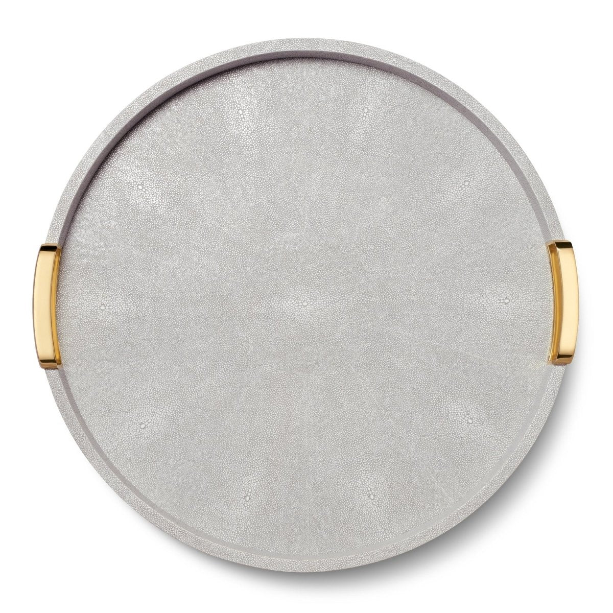 Carina Shagreen Small Round Tray in Dove by AERIN - Fig Linens and Home 3