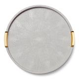 Carina Shagreen Small Round Tray in Dove by AERIN - Fig Linens and Home 3