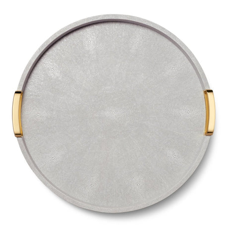 Carina Shagreen Small Round Tray in Dove by AERIN - Fig Linens and Home 3