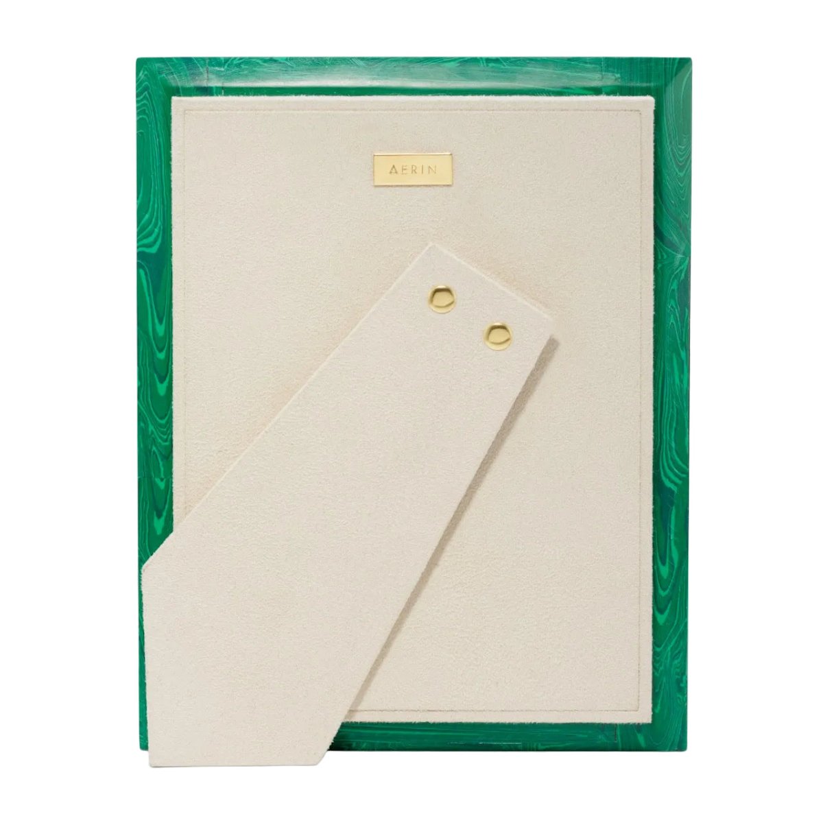 Cassiel Mosaic Frame 5x7 in Malachite by AERIN at Fig Linens and Home - Sueded Back of Frame
