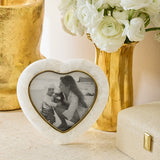 Cassiel Mosaic White Quartz Heart Photo Frame | AERIN at Fig Linens and Home - Lifestyle 2