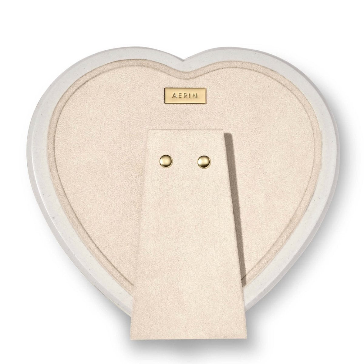Cassiel Mosaic White Quartz Heart Photo Frame | AERIN at Fig Linens and Home - Lifestyle - Back