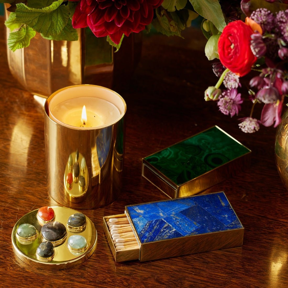 Cassiel Mosaic Match Sleeve in Lapis by AERIN at Fig Linens and Home - View 2