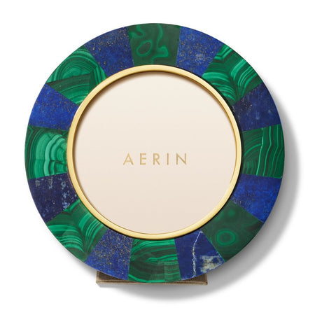 Cassiel Mosaic Round Frame in Lapis and Malachite by AERIN - View 2