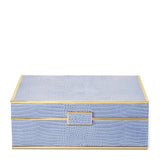 Classic Croc Large Jewelry Box in Hydrangea Blue by AERIN