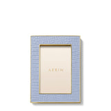 Classic Croc Leather Frame in Hydrangea Blue for 4 X 6 Photo - AERIN at Fig Linens and Home 2