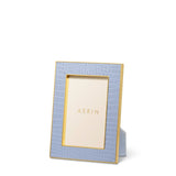 Classic Croc Leather Frame in Hydrangea Blue for 4 X 6 Photo - AERIN at Fig Linens and Home 1