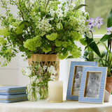Classic Croc Leather Frame in Hydrangea Blue for 5 X 7 Photo by AERIN