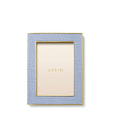 Classic Croc Leather Frame in Hydrangea Blue for 5 X 7 Photo - AERIN at Fig Linens and Home 2