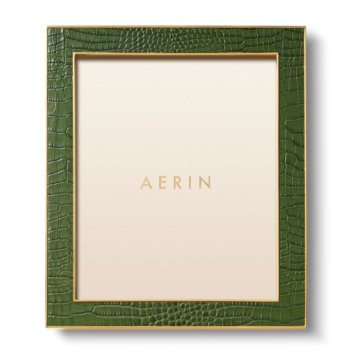 Classic Croc Leather Frame in Verde - 8 X 10 by AERIN at Fig Linens and Home - View 1