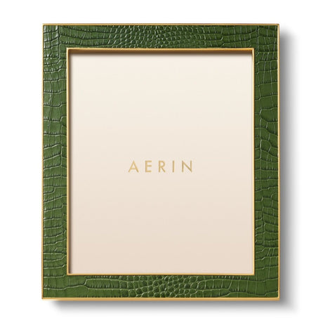 Classic Croc Leather Frame in Verde - 8 X 10 by AERIN at Fig Linens and Home - View 1