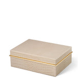 Classic Croc Leather Small Box in Fawn by AERIN at Fig Linens and Home