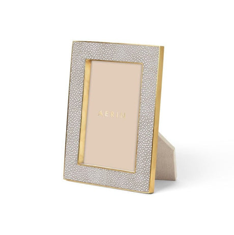 Classic Shagreen Frame in Dove - 4 x 6 by AERIN at Fig Linens and Home - View 1