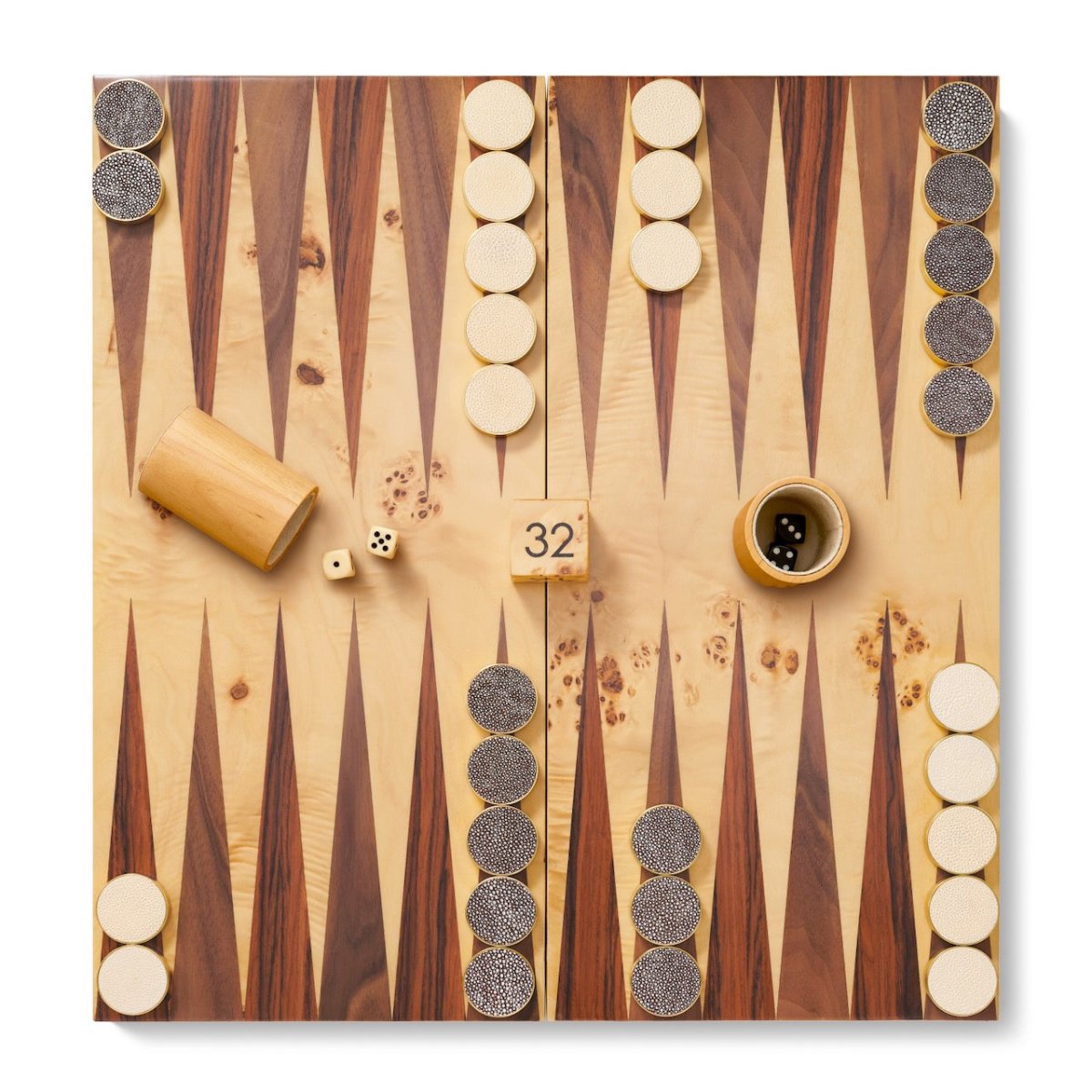 Classic Shagreen Game Set in Cream by AERIN at Fig Linens and Home - Lifestyle - Backgammon Board