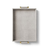 Classic Shagreen Serving Tray in Dove by AERIN - View 2 - Fig Linens and Home