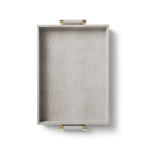 Classic Shagreen Serving Tray in Dove by AERIN - View 2 - Fig Linens and Home
