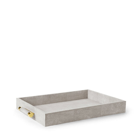 Classic Shagreen Serving Tray in Dove by AERIN at Fig Linens and Home