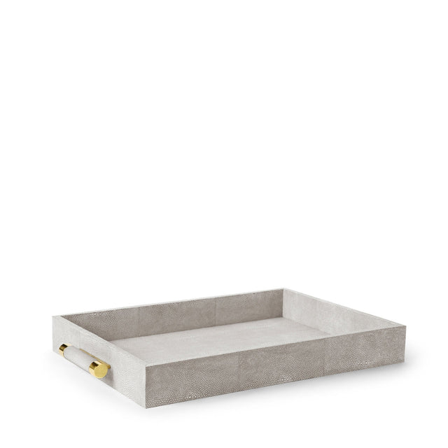 Classic Shagreen Serving Tray in Dove by AERIN at Fig Linens and Home