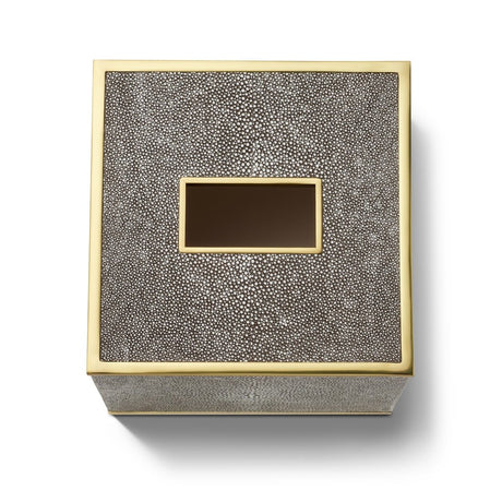 Classic Shagreen Tissue Box Cover in Chocolate by AERIN at Fig Linens and Home - View from Top