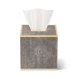 Classic Shagreen Tissue Box Cover in Chocolate by AERIN at Fig Linens and Home - View 1