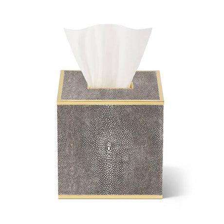 Classic Shagreen Tissue Box Cover in Chocolate by AERIN at Fig Linens and Home - View 1