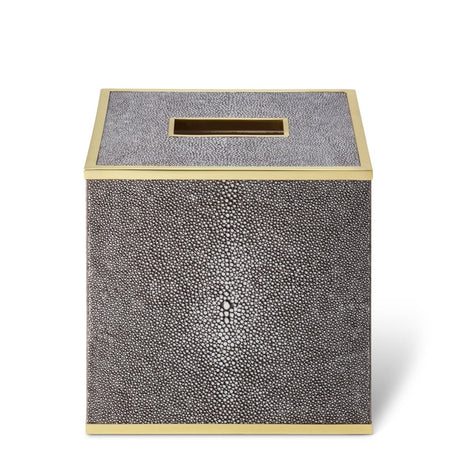 Classic Shagreen Tissue Box Cover in Chocolate by AERIN at Fig Linens and Home - View 2