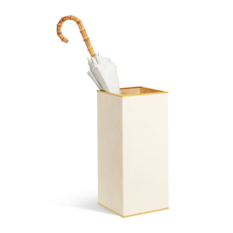Classic Shagreen Umbrella Stand in Cream by AERIN at Fig Linens and Home | Umbrella Holder 1