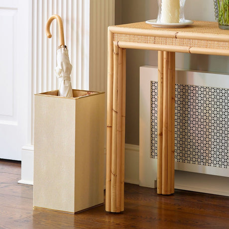 Classic Shagreen Umbrella Stand in Cream by AERIN at Fig Linens and Home | Umbrella Holder 2