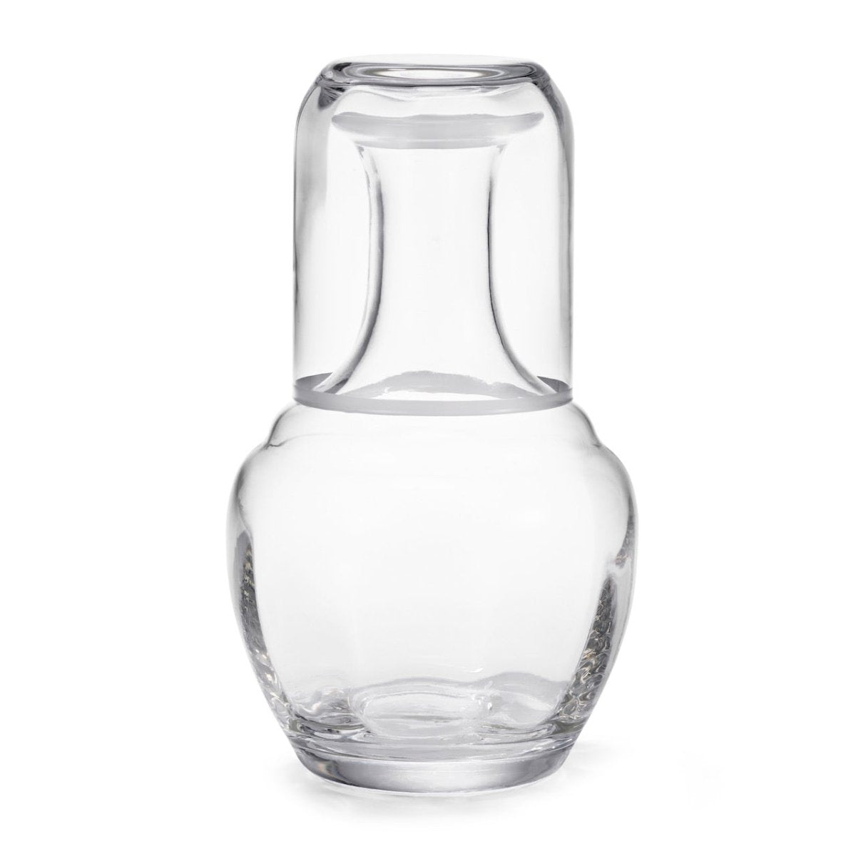 Claudette Bedside Carafe and Tumbler in Clear with White by AERIN | Guestroom Water Service 1