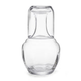 Claudette Bedside Carafe and Tumbler in Clear with White by AERIN | Guestroom Water Service 1