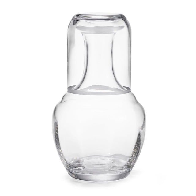 Claudette Bedside Carafe and Tumbler in Clear with White by AERIN | Guestroom Water Service 1