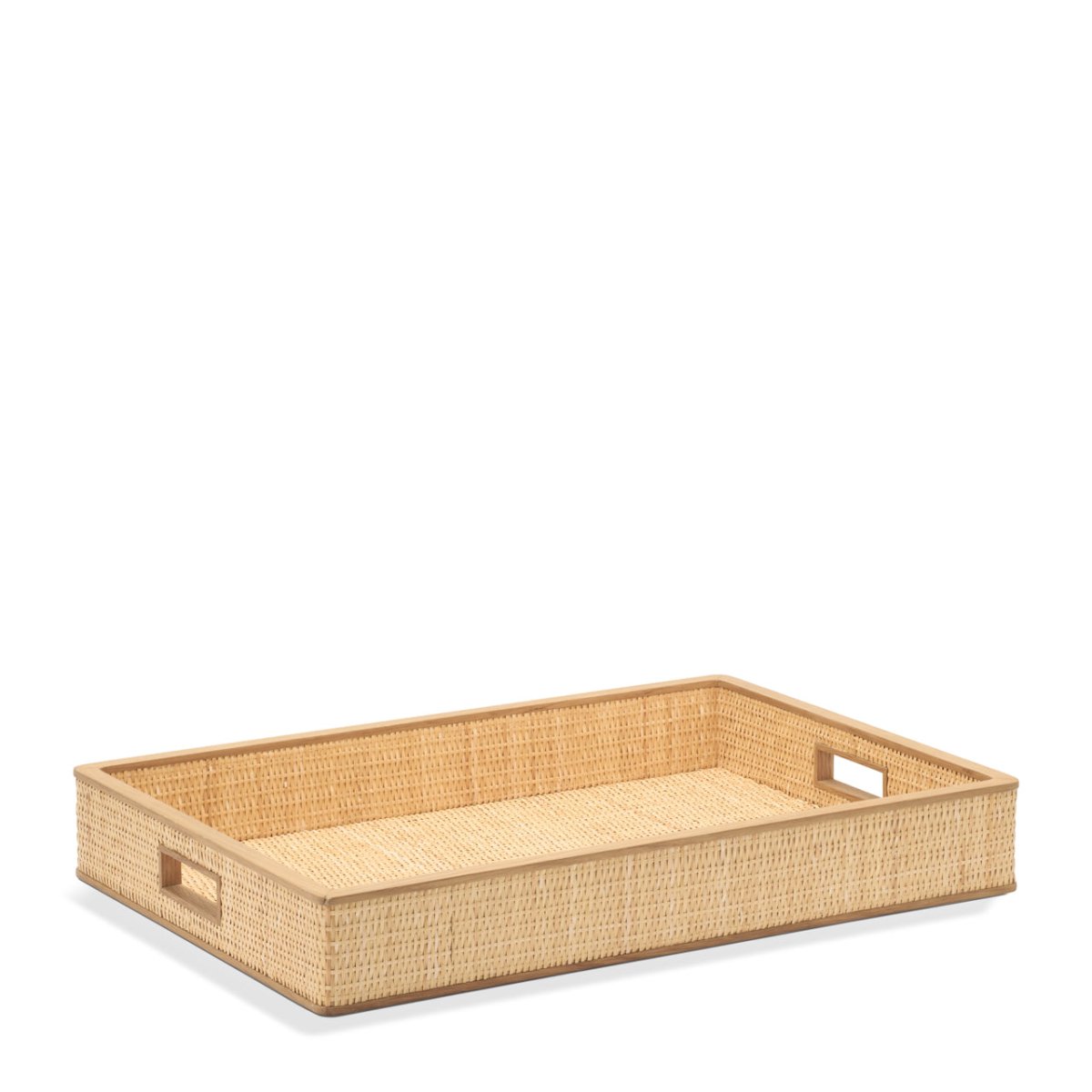 Colette Cane Wood Rim Tray by AERIN at Fig Linens and Home - View 3